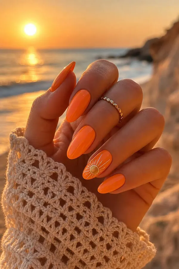 35 مدل ناخن نارنجی ملایم و جیغ؛ شاد، خاص و خیلی پینترستی! 31 Orange nail model 27