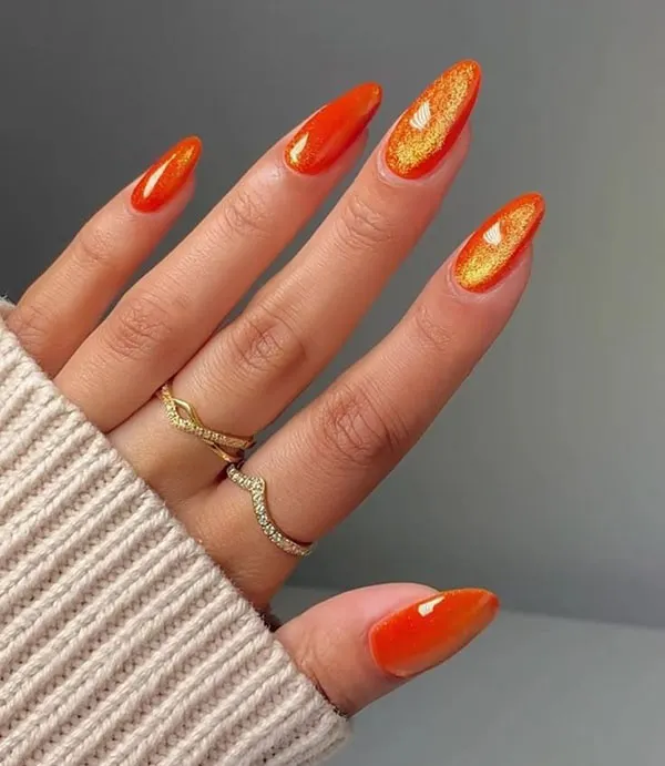 35 مدل ناخن نارنجی ملایم و جیغ؛ شاد، خاص و خیلی پینترستی! 30 Orange nail model 29