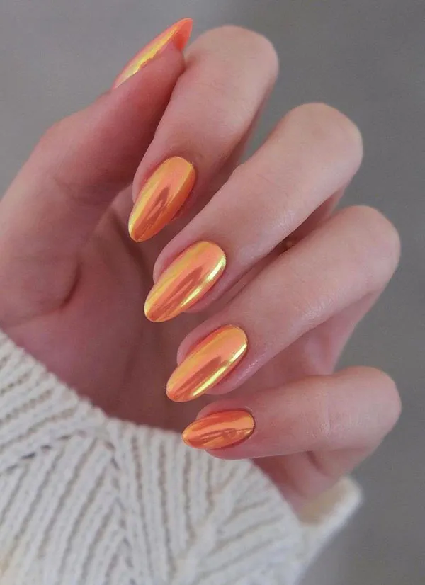 35 مدل ناخن نارنجی ملایم و جیغ؛ شاد، خاص و خیلی پینترستی! 36 Orange nail model 32