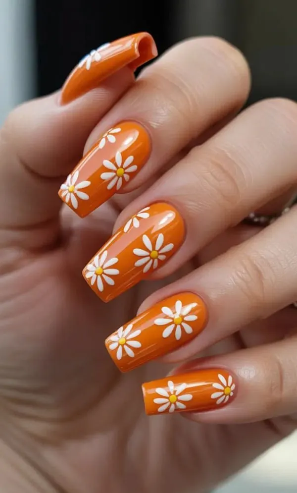 35 مدل ناخن نارنجی ملایم و جیغ؛ شاد، خاص و خیلی پینترستی! 4 Orange nail model 5