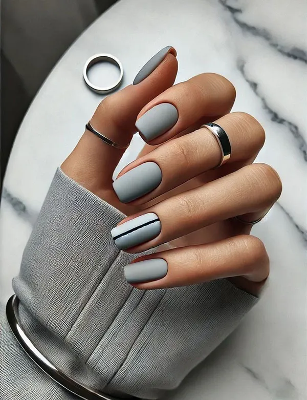 33 طرح ناخن مربع بلند و کوتاه؛ برای وقتی که ناخن ساده ولی خاص میخوای! 14 Square nail design 9