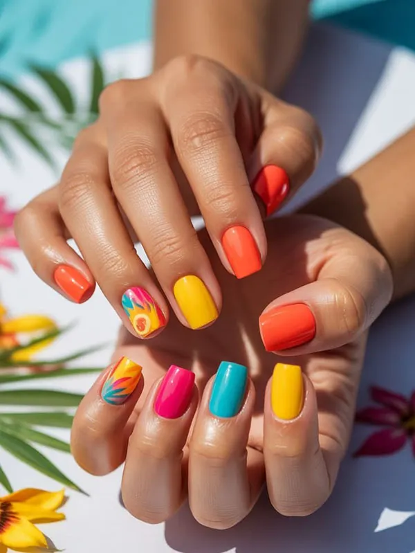 30 رنگ ناخن تابستانی 2026؛ امسال همه عاشق این رنگها شدن! 33 Summer nail color 27 1