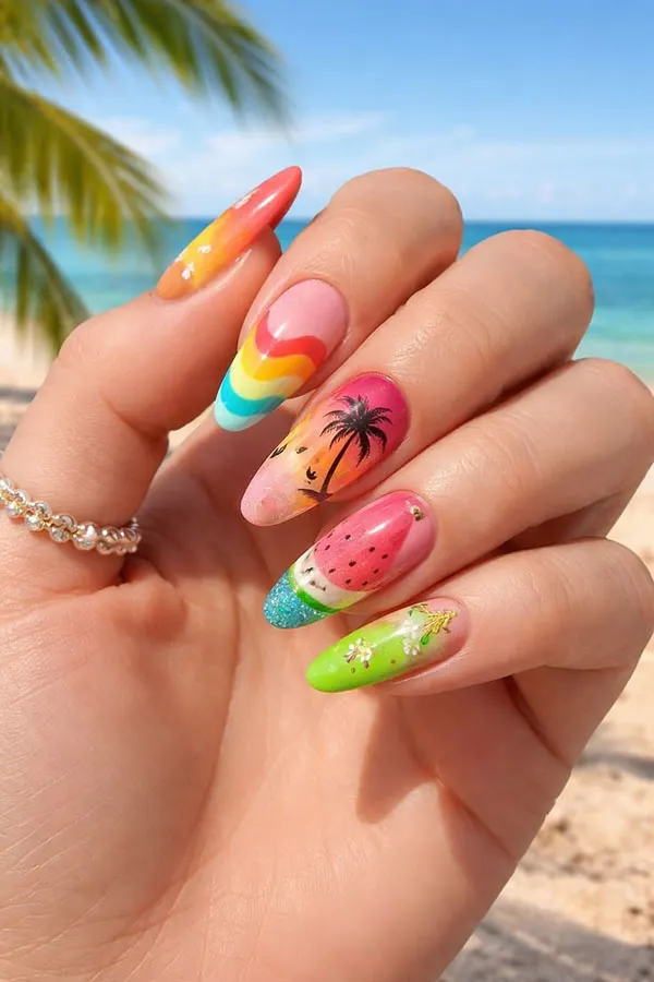 30 طرح ناخن تابستونه امسال برای روزای آفتابی ۲۰۲۶ 31 Summer nail design 24
