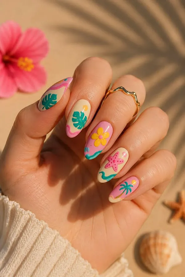 30 طرح ناخن تابستونه امسال برای روزای آفتابی ۲۰۲۶ 8 Summer nail design 4