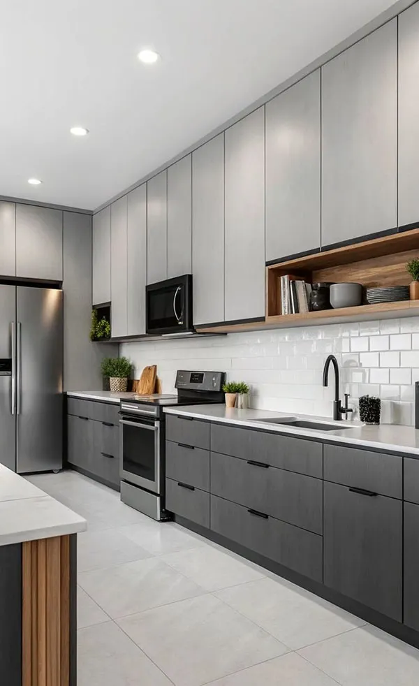 White gray MDF cabinet model 11