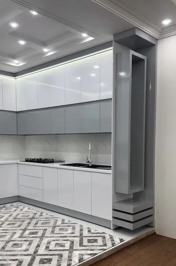 White gray MDF cabinet model 25