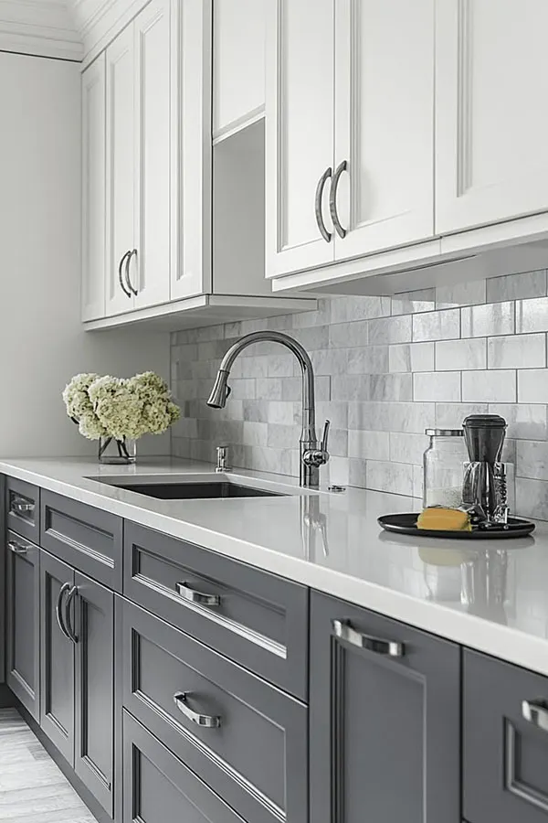 White gray MDF cabinet model 9