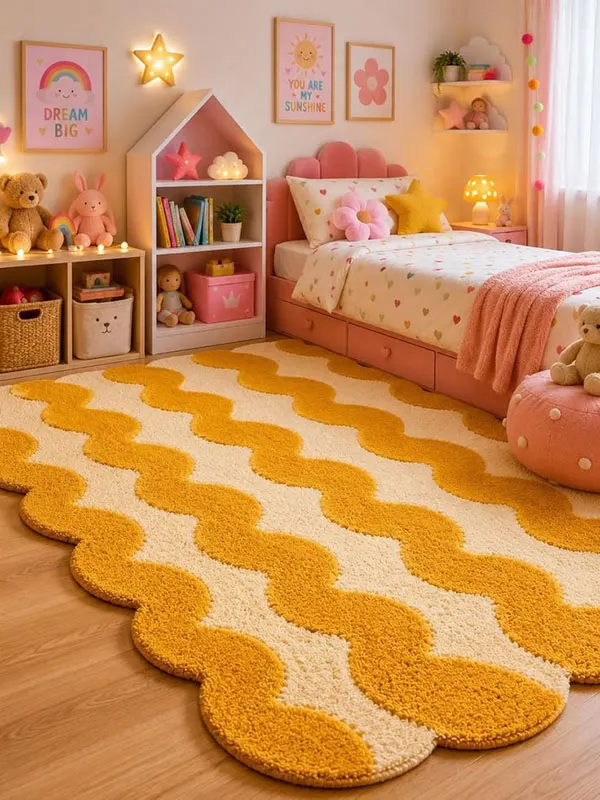 33 ایده فرش اتاق کودک؛ ایدههای کیوت برای اتاق دختر و پسر! 12 Childrens room rug 9