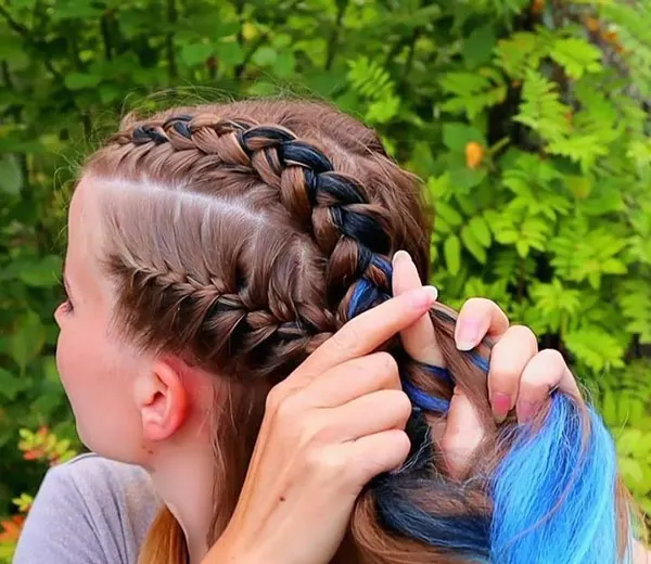 Hair Braiding Tutorial Using Hair Extensions 12