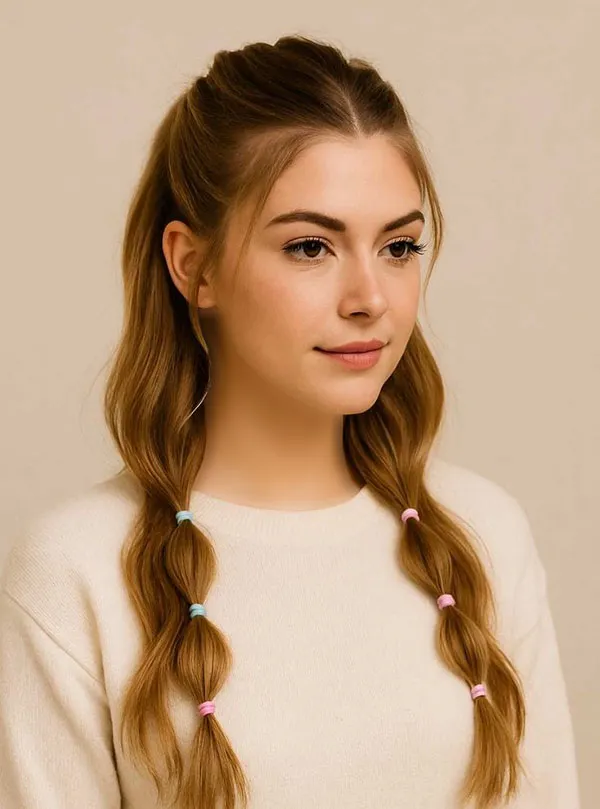 32 مدل مو با کش چهل گیس دخترانه؛ این مدلهای خاص را در کمتر از ۱۰ دقیقه بساز! 10 Hairstyle for girls using small elastic hair ties 7