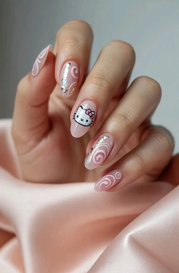 Hello Kitty nail design 1