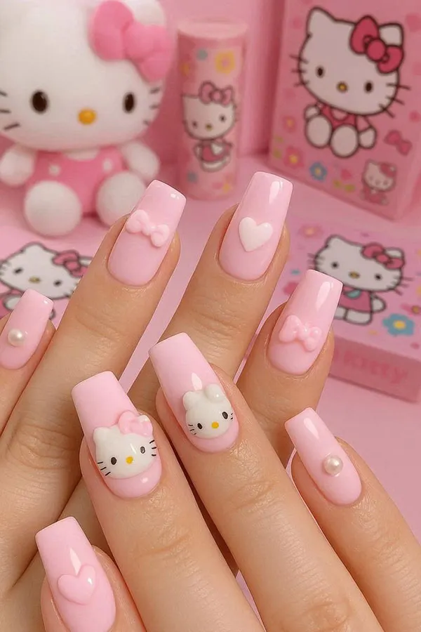 Hello Kitty nail design 10