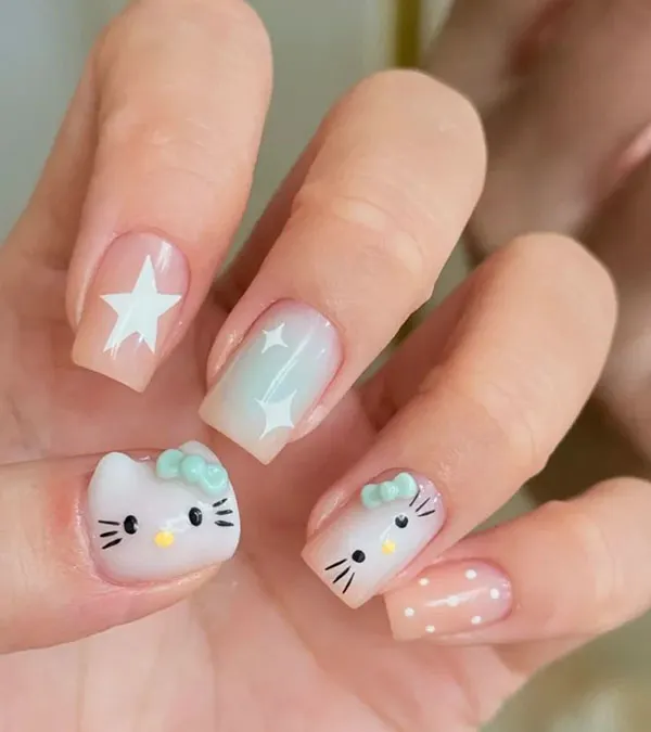 Hello Kitty nail design 11