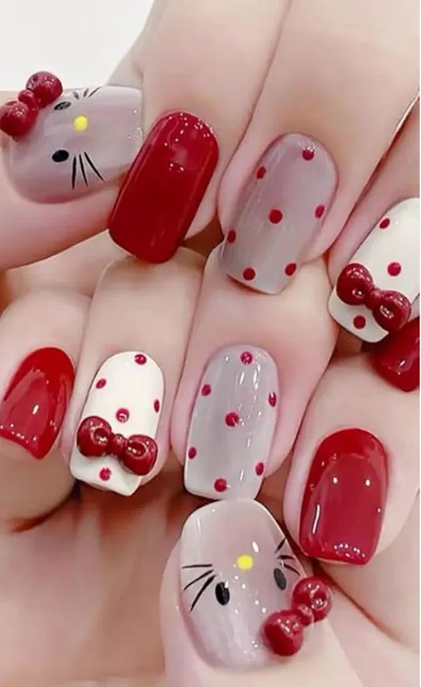Hello Kitty nail design 12