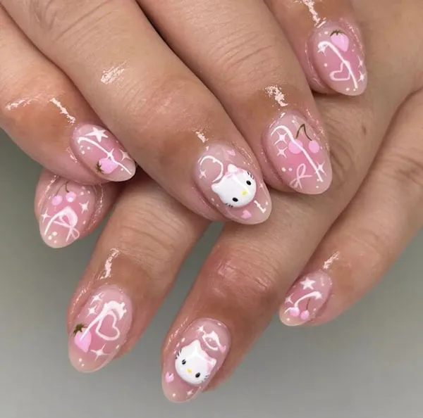 Hello Kitty nail design 14