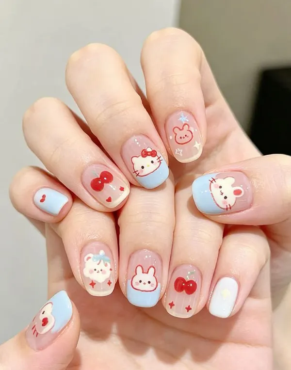 Hello Kitty nail design 16