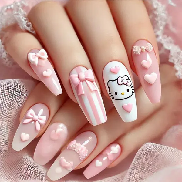 Hello Kitty nail design 17