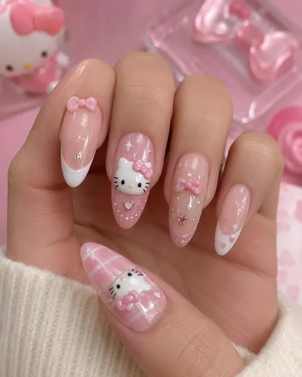 Hello Kitty nail design 2