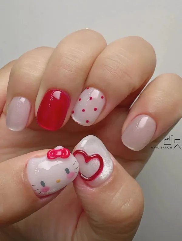 Hello Kitty nail design 23