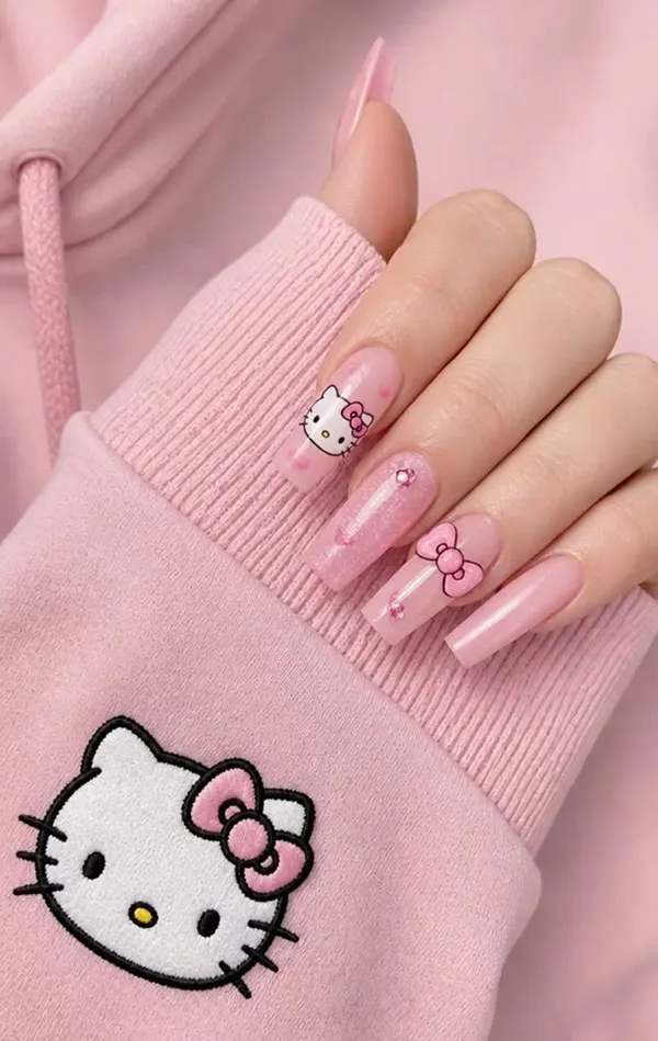 Hello Kitty nail design 24