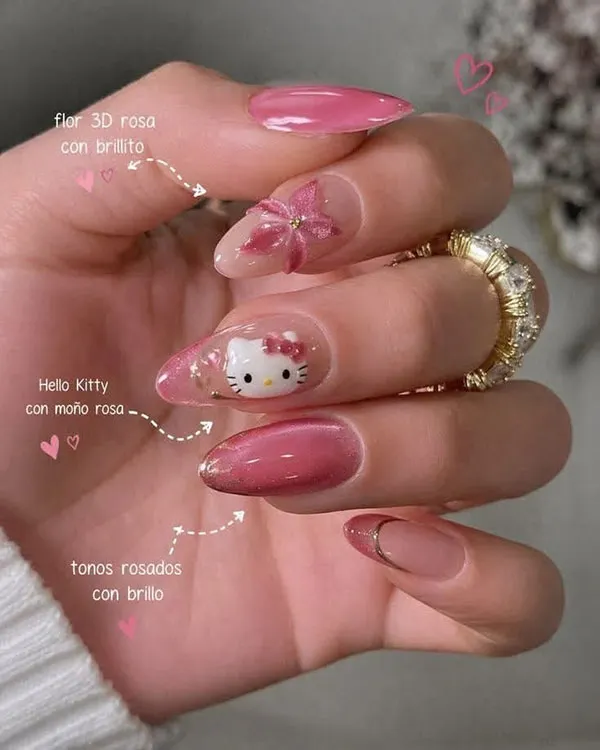 Hello Kitty nail design 7