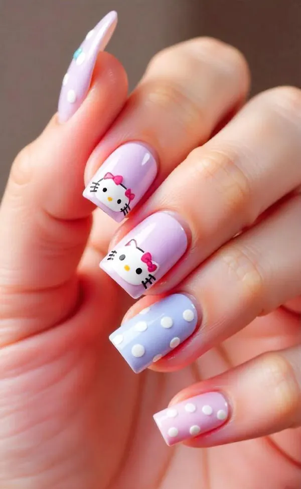 Hello Kitty nail design 8