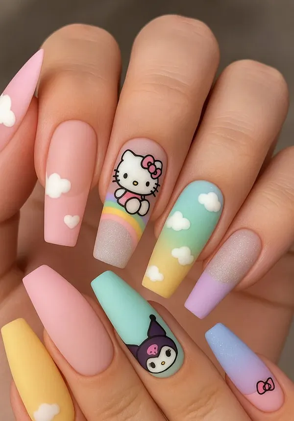Hello Kitty nail design 9