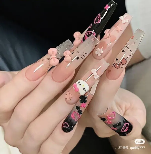 35 طرح ناخن بلند که امسال همه عاشقشان شدهاند! 21 Long nail design 15