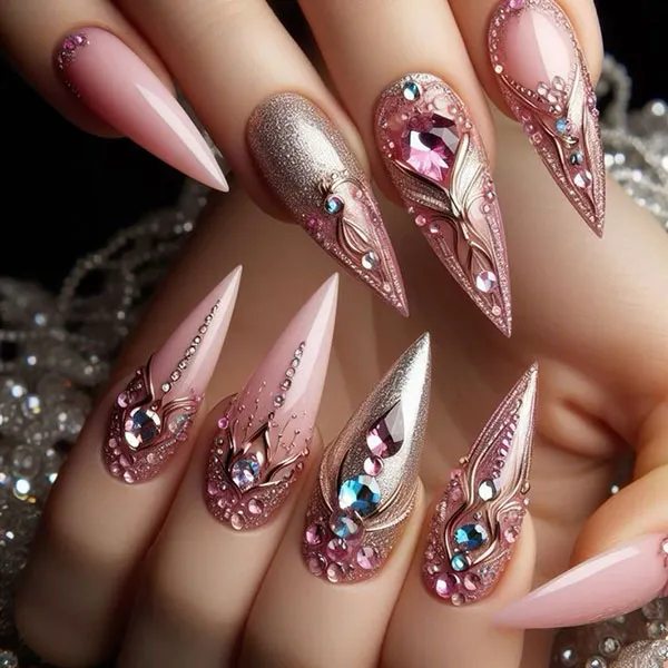 35 طرح ناخن بلند که امسال همه عاشقشان شدهاند! 26 Long nail design 21