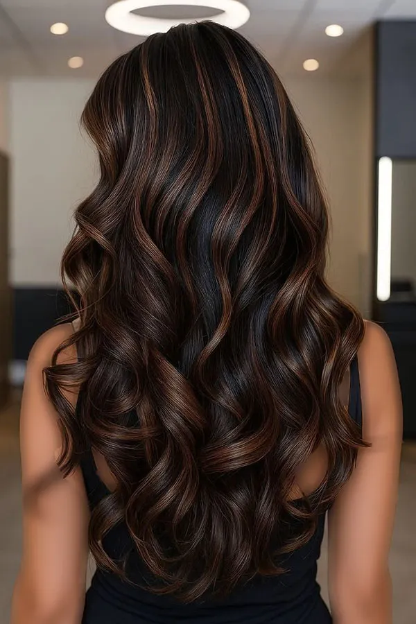 Nescafe toned highlights on black hair 17