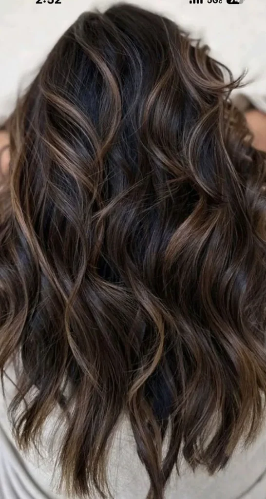 Nescafe toned highlights on black hair 25