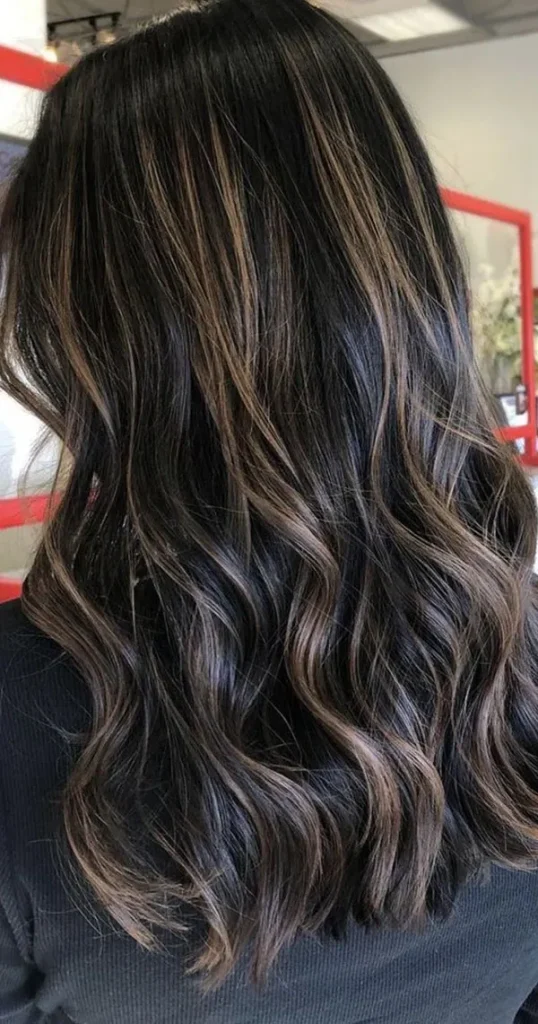 Nescafe toned highlights on black hair 33