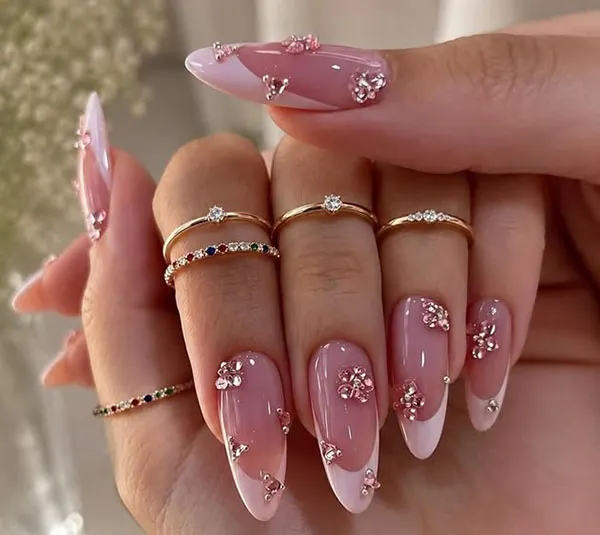 Pink French manicure 10