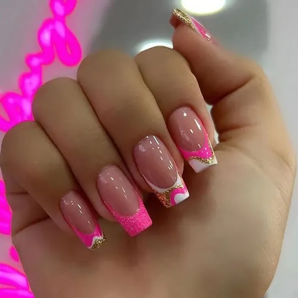 Pink French manicure 33