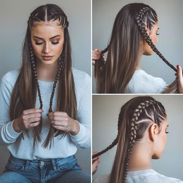 Self front braid tutorial 15