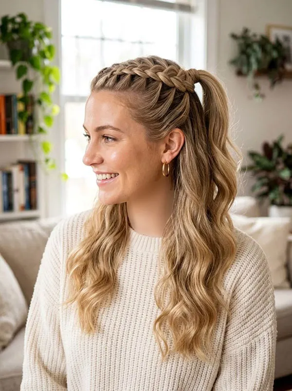 Self front braid tutorial 28