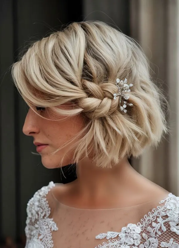 34 مدل شینیون مو کوتاه دخترانه؛ شیک، ساده و خاص! 5 Short hair updo style for girls 2