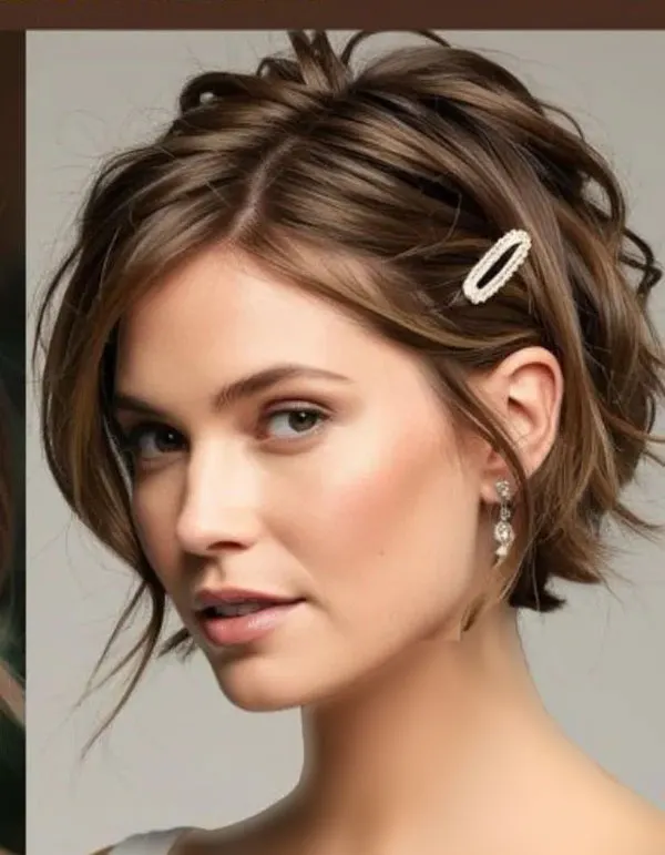 34 مدل شینیون مو کوتاه دخترانه؛ شیک، ساده و خاص! 27 Short hair updo style for girls 23