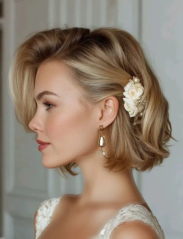34 مدل شینیون مو کوتاه دخترانه؛ شیک، ساده و خاص! 7 Short hair updo style for girls 3