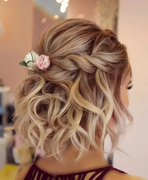34 مدل شینیون مو کوتاه دخترانه؛ شیک، ساده و خاص! 6 Short hair updo style for girls 4