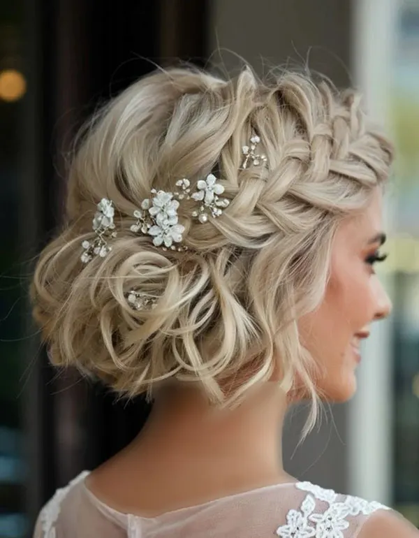 34 مدل شینیون مو کوتاه دخترانه؛ شیک، ساده و خاص! 14 Short hair updo style for girls 9