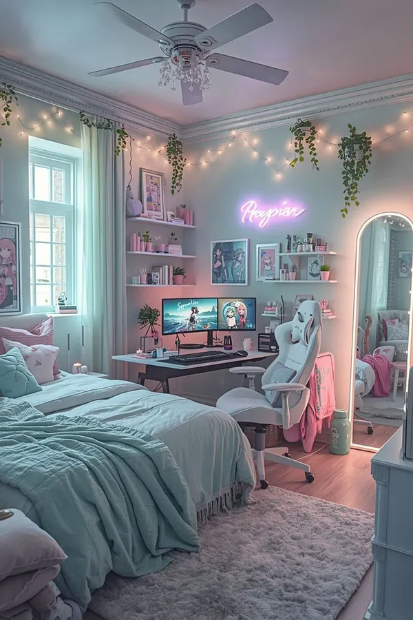 Sporty style bedroom decor for girls 26