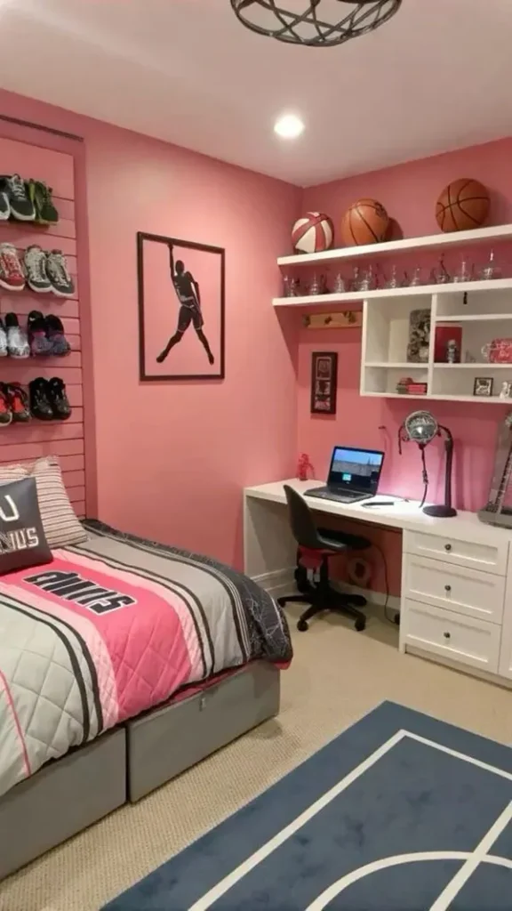 Sporty style bedroom decor for girls 8