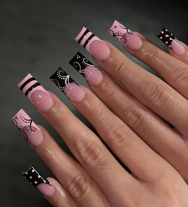 Square nail style for girls 14