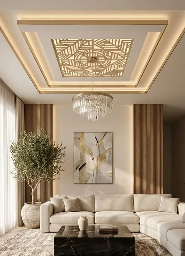 This years new luxury living room ceiling designs 7
