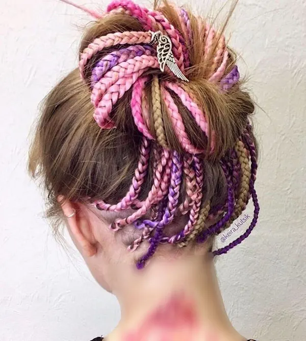 Types of hair braiding with hair extensions 12