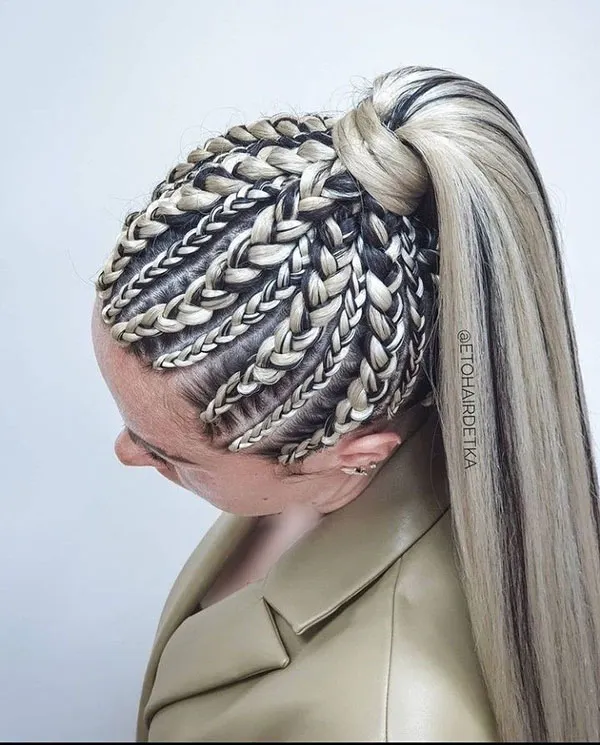 Types of hair braiding with hair extensions 17