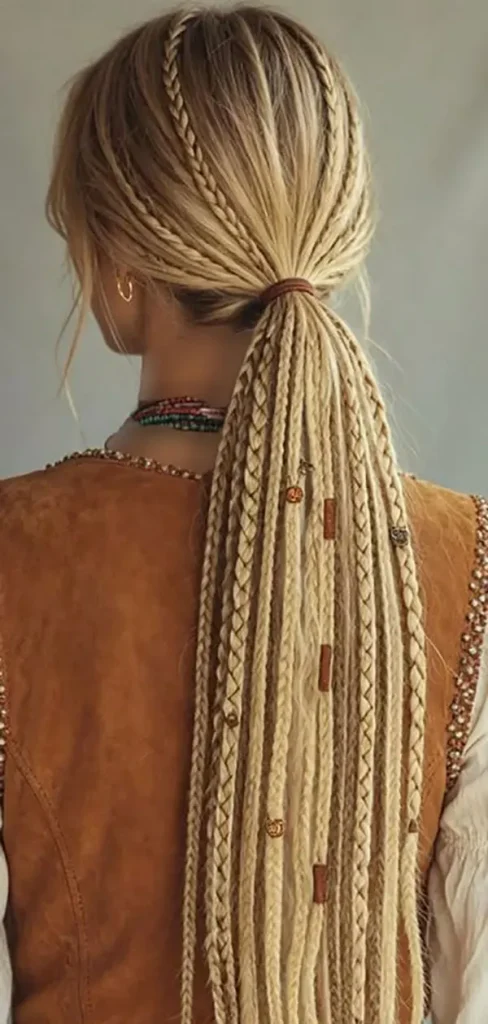 Types of hair braiding with hair extensions 27