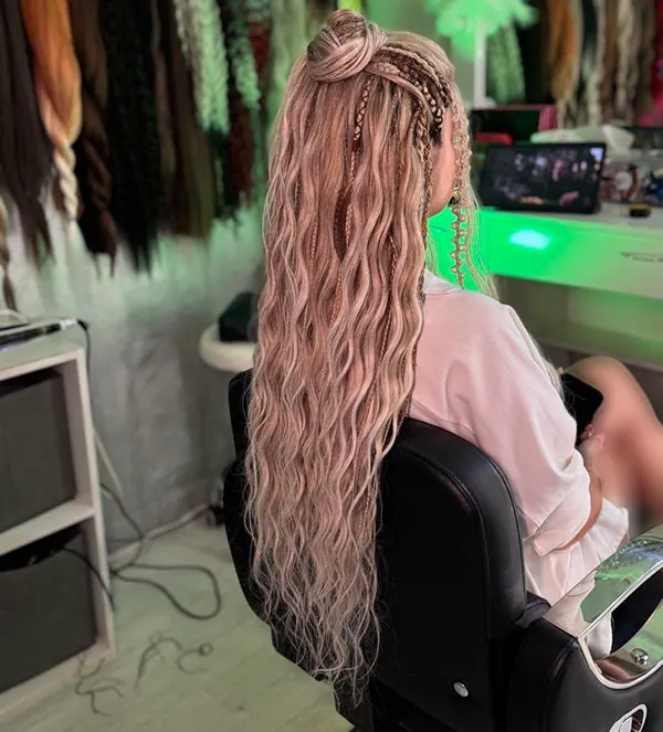 Types of hair braiding with hair extensions 9