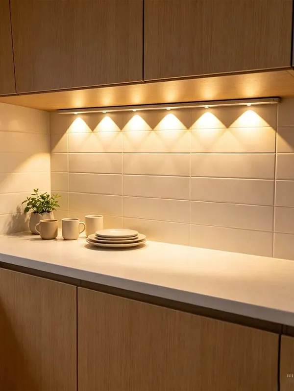 32 ایده لاین نوری زیر کابینت که ظاهر آشپزخانه را متحول میکند! 13 Under cabinet linear light 10